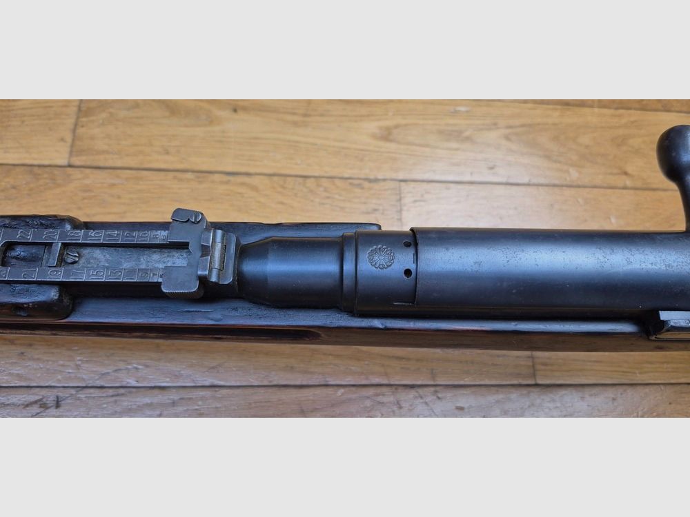 Very nice Japanese rifle Arisaka Type 38 – original caliber 6.5×50 – Kokura Arsenal late 1939 – Thailand order from 1940 – original bluing at 99% – very good mechanics and barrel – nice markings – bayonet lug – TBE +, image 18 of 34