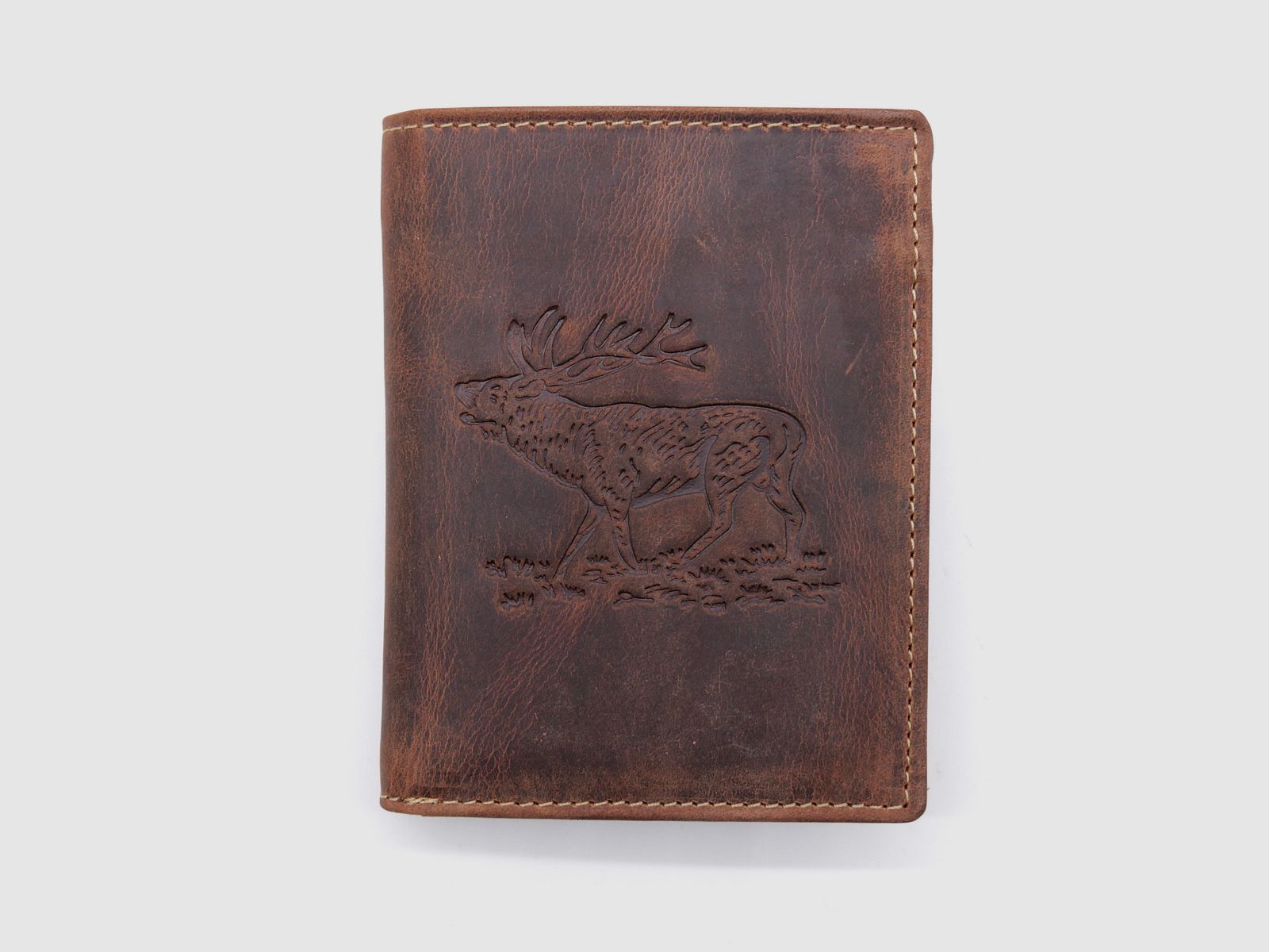 Greenburry Leder Geldbörse braun Vintage Animal Collection Royal Stag Hirsch 1701-stag-25