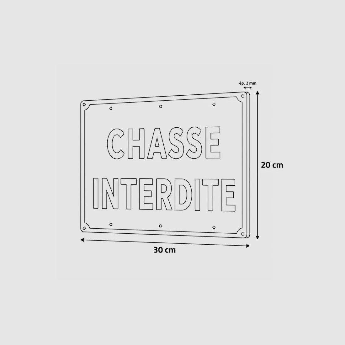 Panneaux Chasse interdite alu 26 × 20 cm – lot de 5, image 4 sur 9