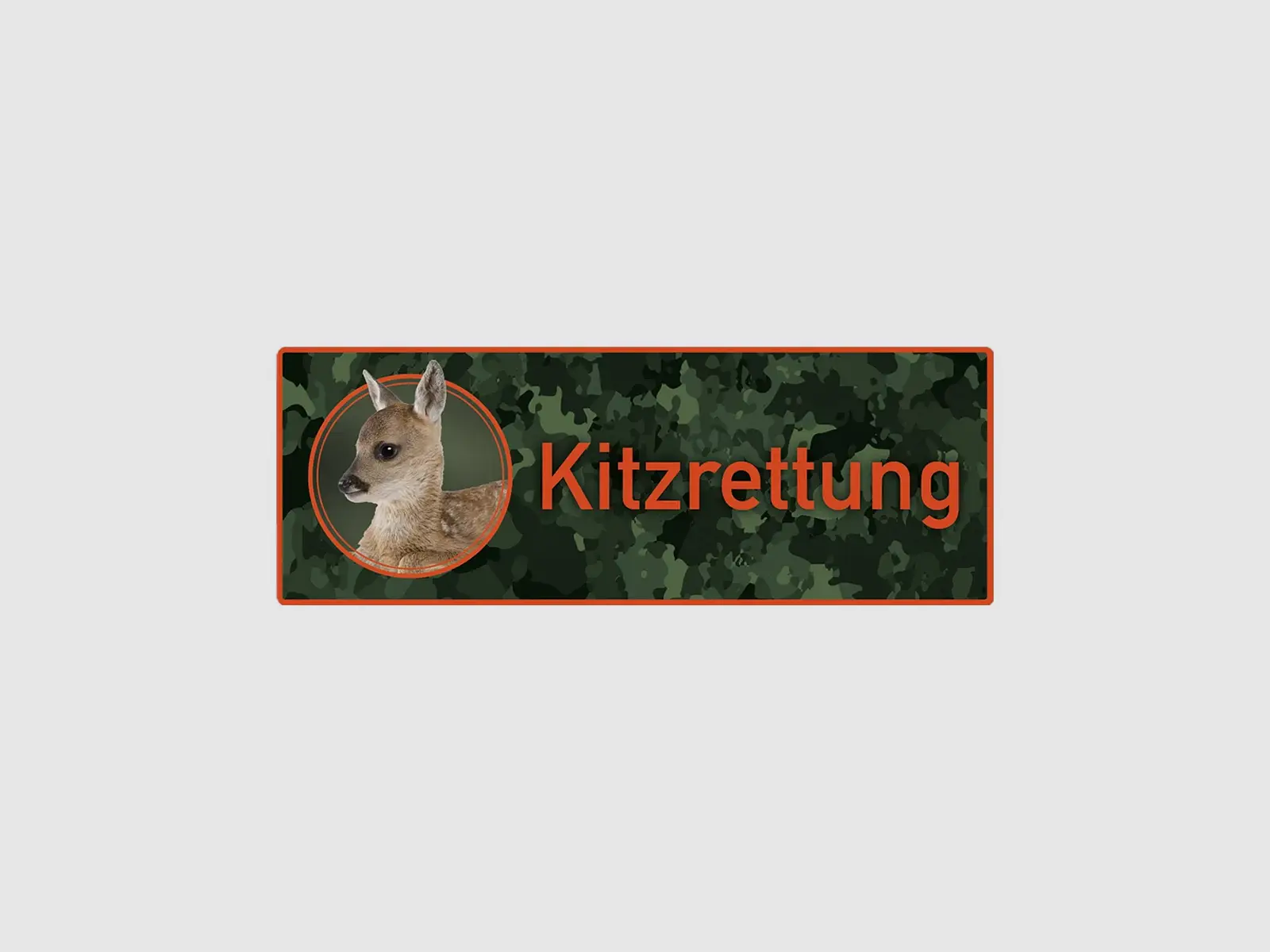 Wilde Hilde Original Magnetschild „Kitzrettung“ Camo/Orange