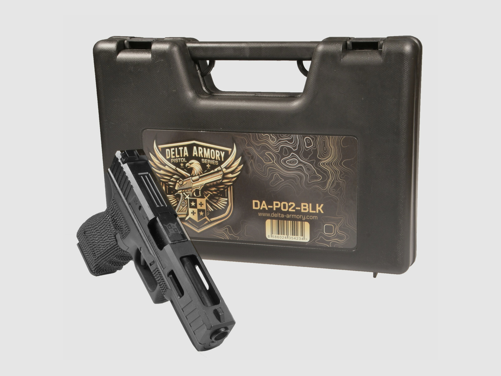 P02 GBB Airsoft Pistole in Schwarz | Delta Armory