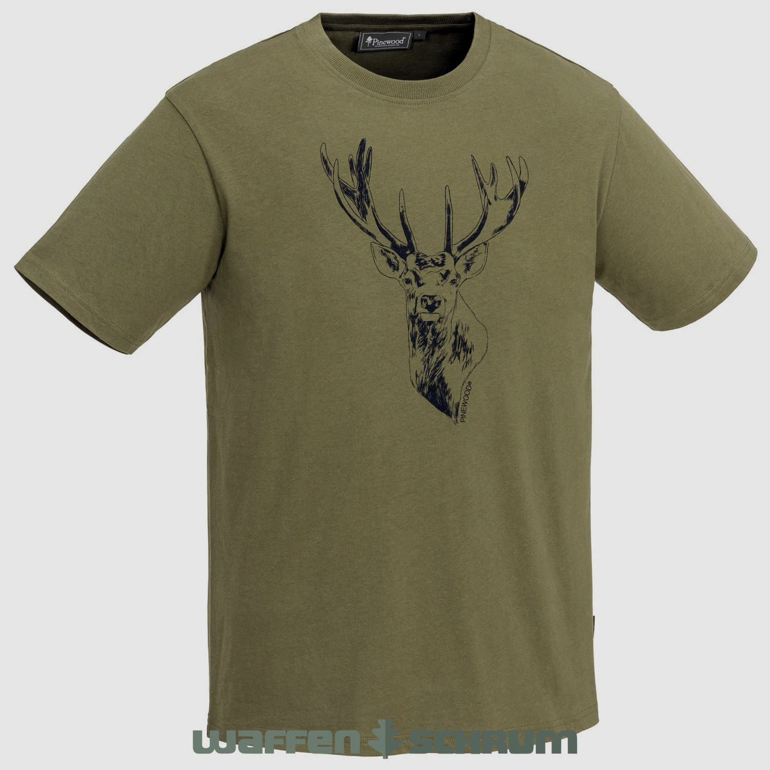 Pinewood T-Shirt Rode Hert H.Olive
