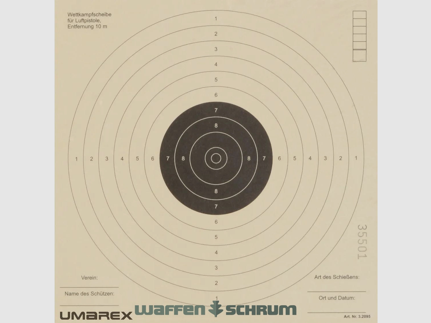 Umarex Zielscheibe 10er Spiegel Format: 17x17cm A250st