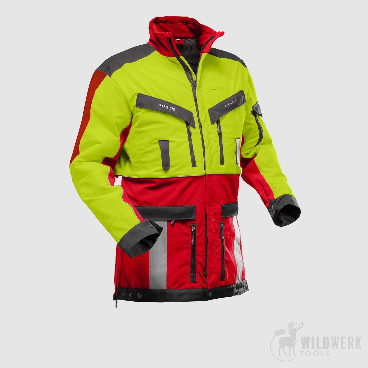 Pfanner Tracking Jacket, Color Red - Neon Yellow