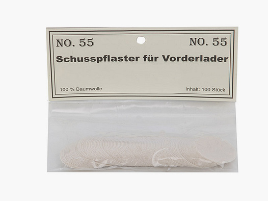 Match Schusspflaster fĂĽr Vorderlader 0,31 mm Kaliber .45 - .50