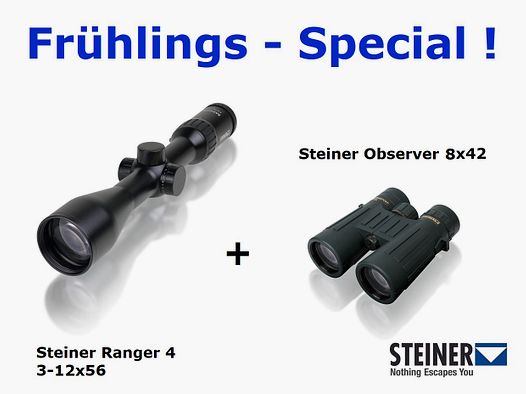 AKTIONS - Paket Nr. 3 - Steiner Ranger 4 3-12x56 + Observer 8x42