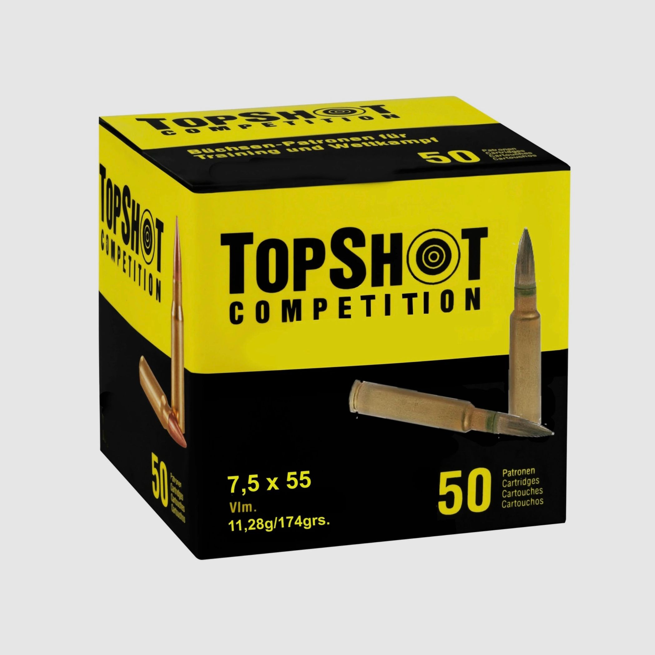 TOPSHOT 195598 Competition 7,5x55 Vlm BT 11,3g 174grs. Büchsenpatronen