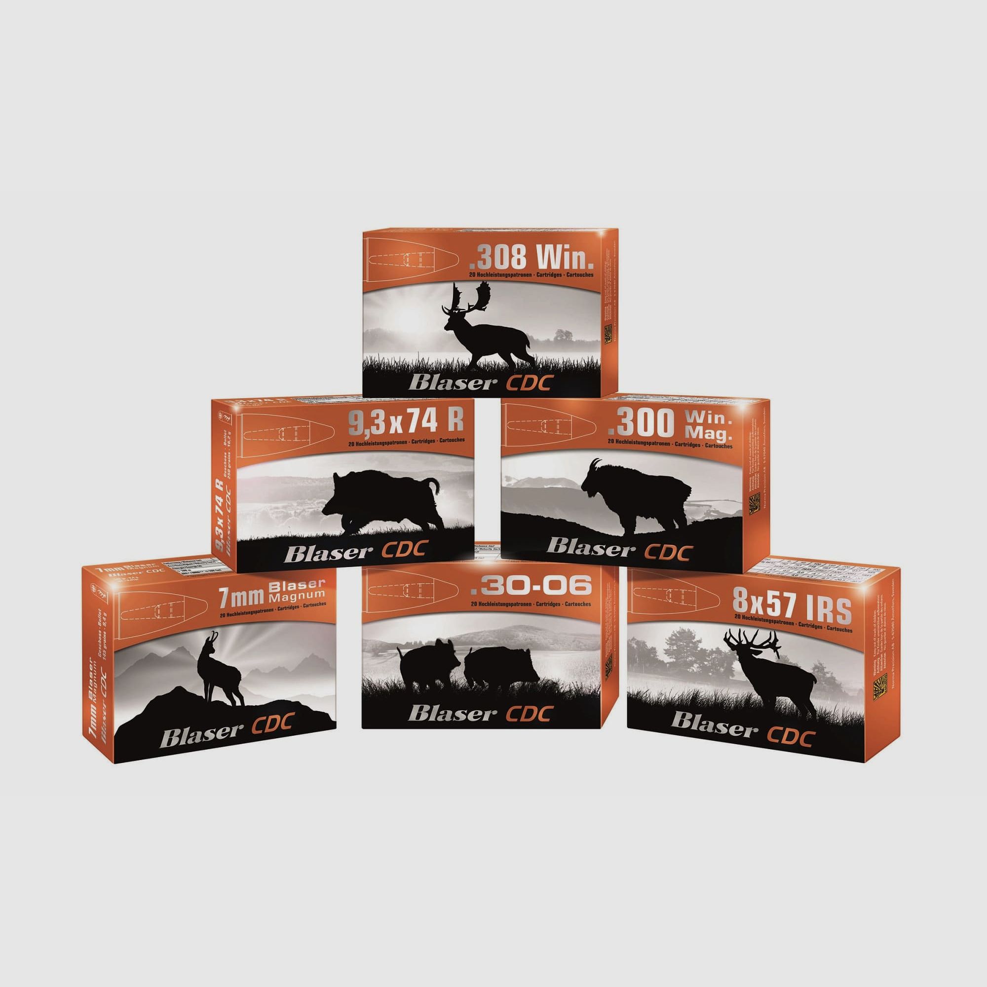 BLASER cal. 3.. carabines .30R Blaser CDC 20 pièces 10,4 g/160 grs sans plomb