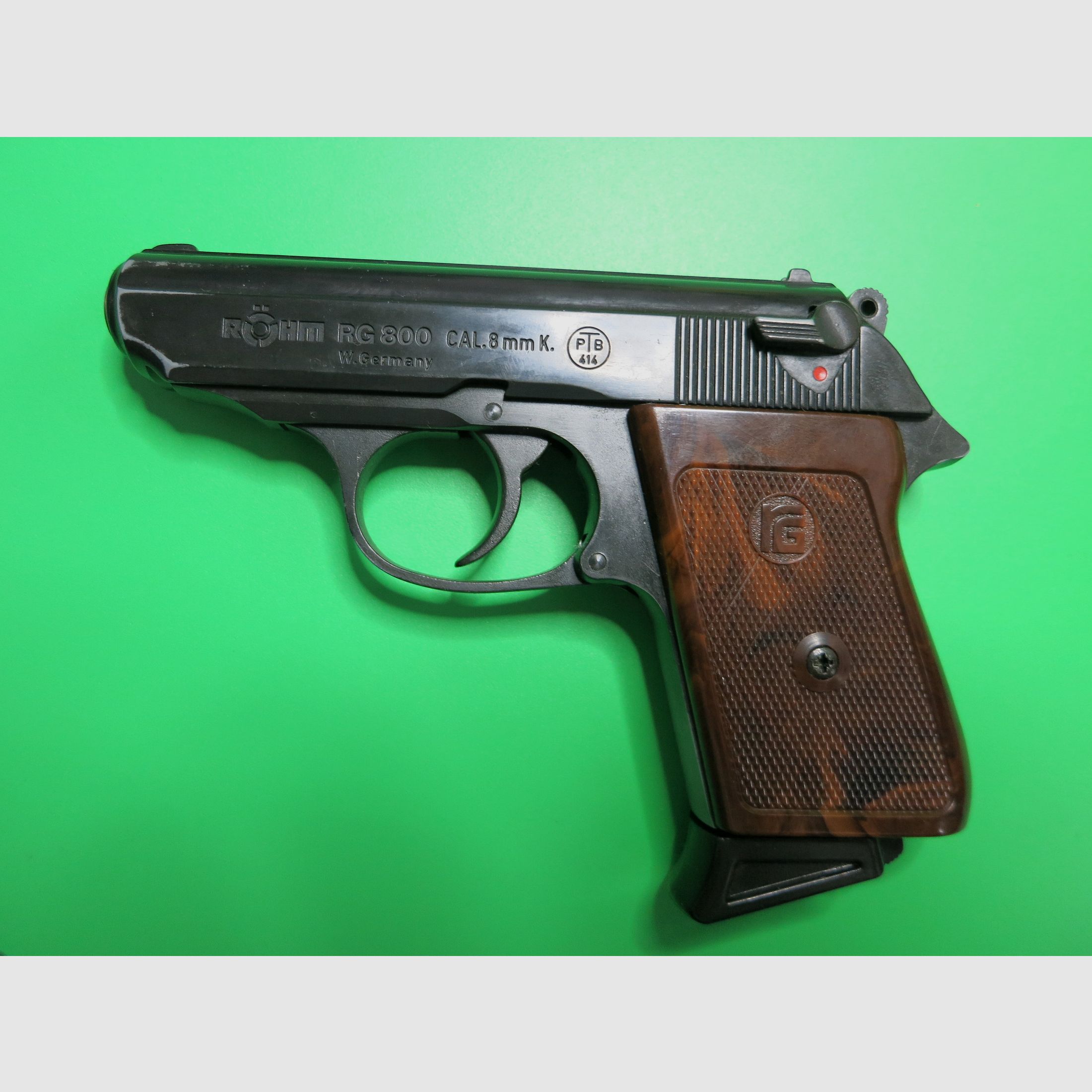 Röhm RG 800 auch Luger 88, Gas- Signalpistole, 8 mm P.A.K., wie PPK (James Bond 007), PTB    #51