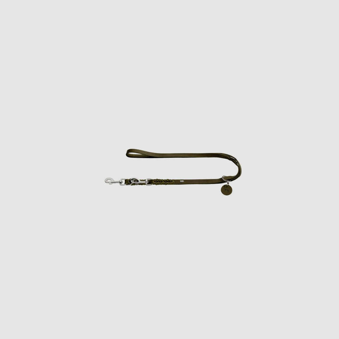 Hunter Verstellbare Führleine Solid Education Softvollrindleder/Olivgrün – Breite / Länge: Breite: 13mm / Länge: 200cm