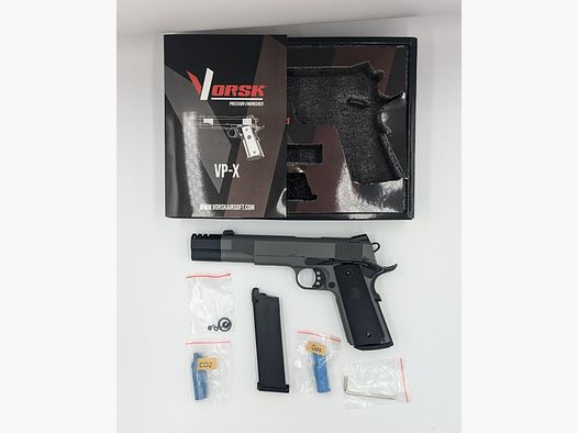 Vorsk VP-X 1911 GBB — Airsoft-Pistole (6 mm BB) — Neu und ungebraucht mit 2700 6 mm BBs gratis 