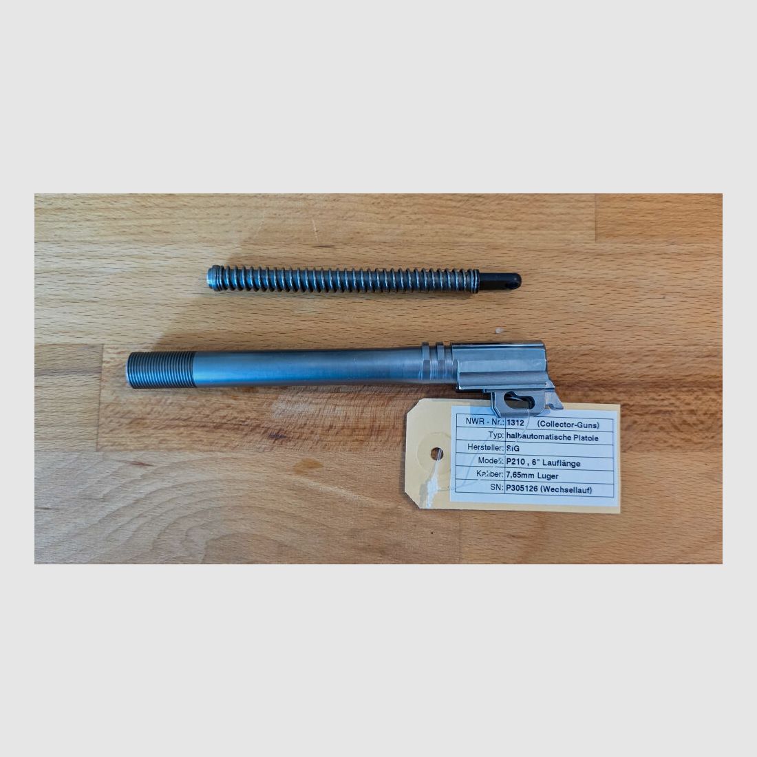 SIG P210, longitud del cañón de 6"