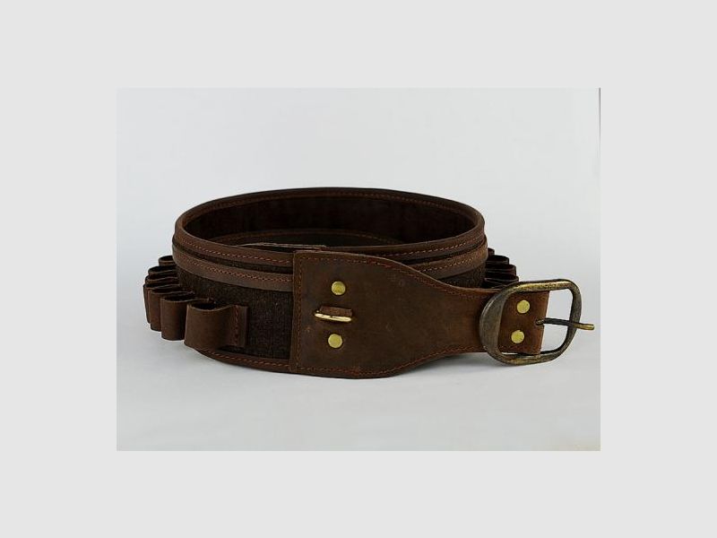 Shotgun Cartridge Belt Buffalo Leather + Loden