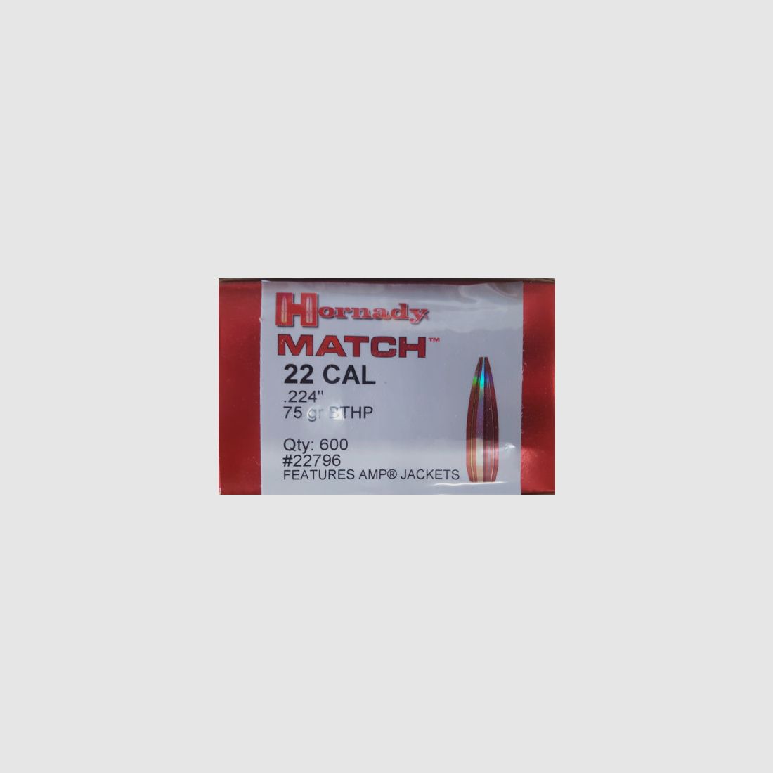 .22/.224/75grs. BTHP Hornady 100 stk #2279#