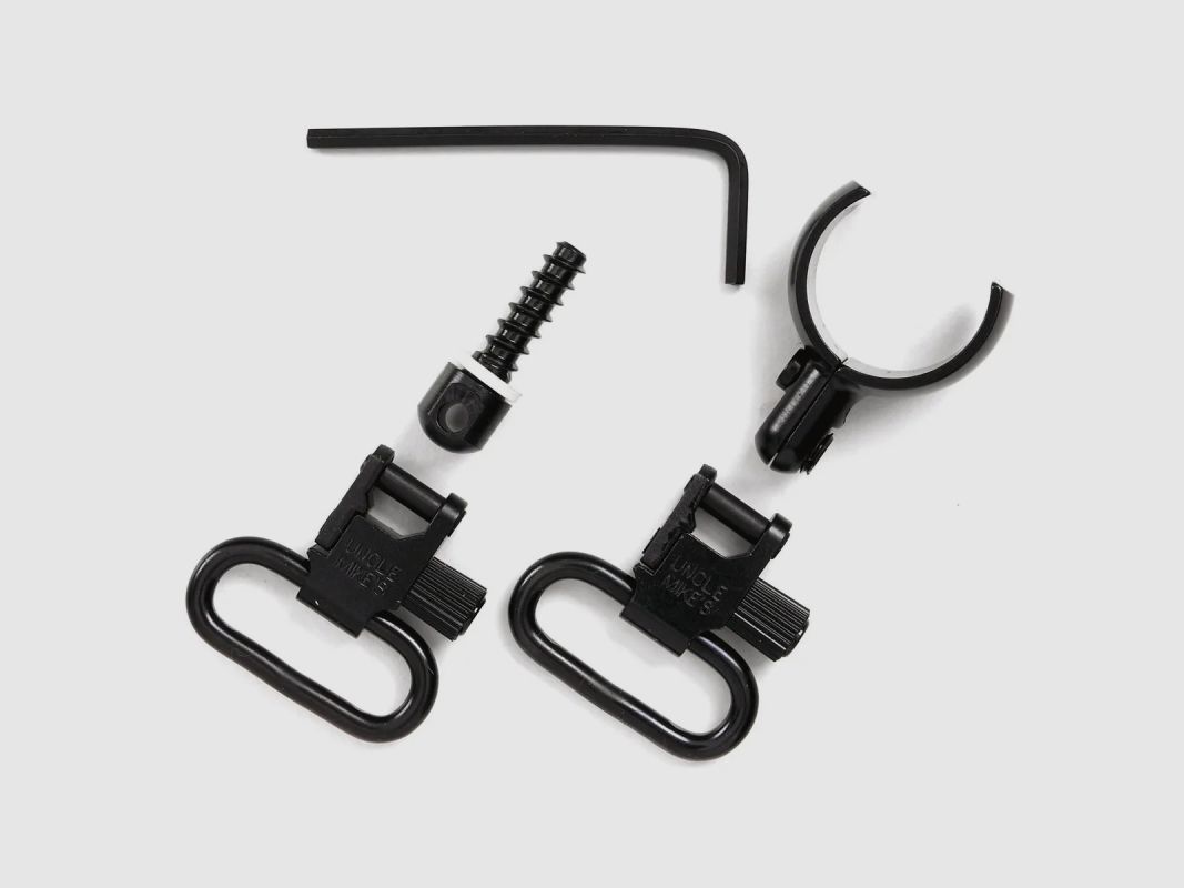 Uncle Mike's QD-Riemenbügel-Set Magnum mit Laufbandklemme für Schrotflinten (0.800 - 0.850), Schwarz
