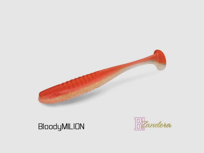 Groß-Set - Gummiköder Delphin ZANDERA FlexiFLOAT UVs 12cm - 30 Stück - Farbe BloodyMilion