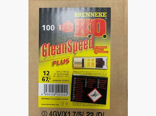 Brenneke Flintenlaufgeschoß K.O. CleanSpeed Plus für Selbstladeflinten 28,4g