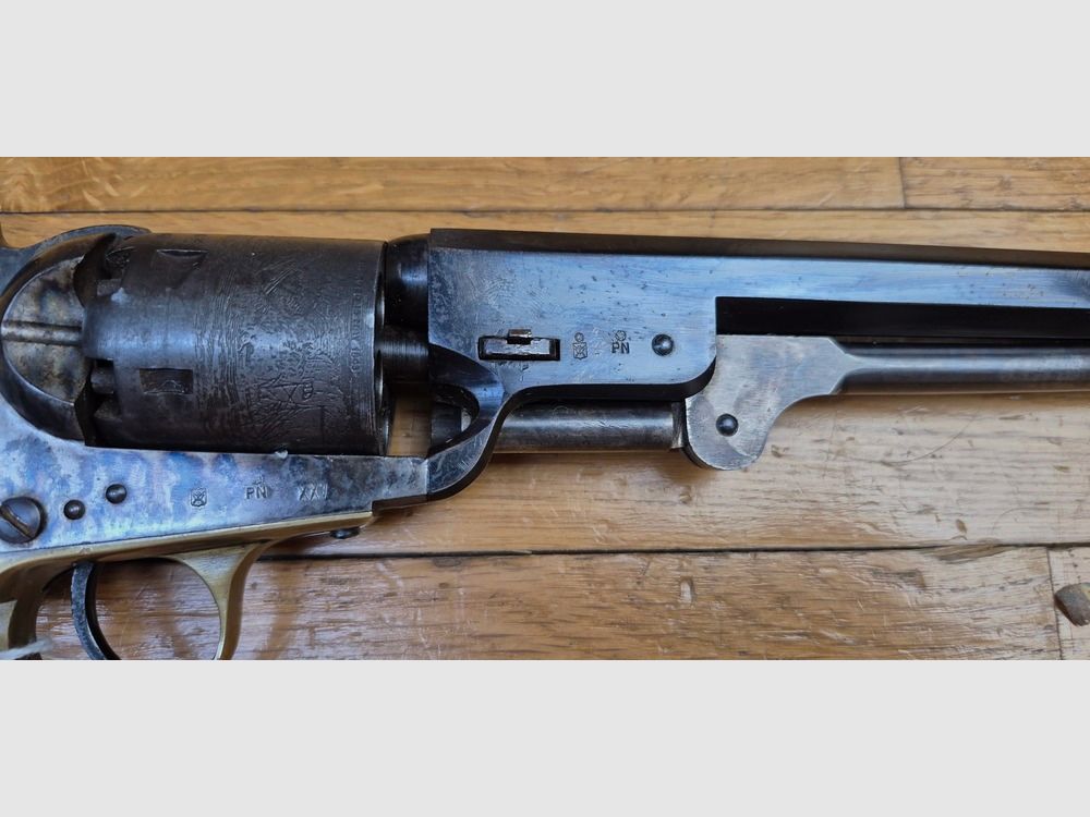 Guter Revolver Colt 1851 Navy — Kal.36 Schwarzpulver (PN) — Herstellung Uberti Gardone (Zahnrad-Logo Stempel 1969) — Guter Lauf Gute Mechanik — BE+, Bild 6 von 24