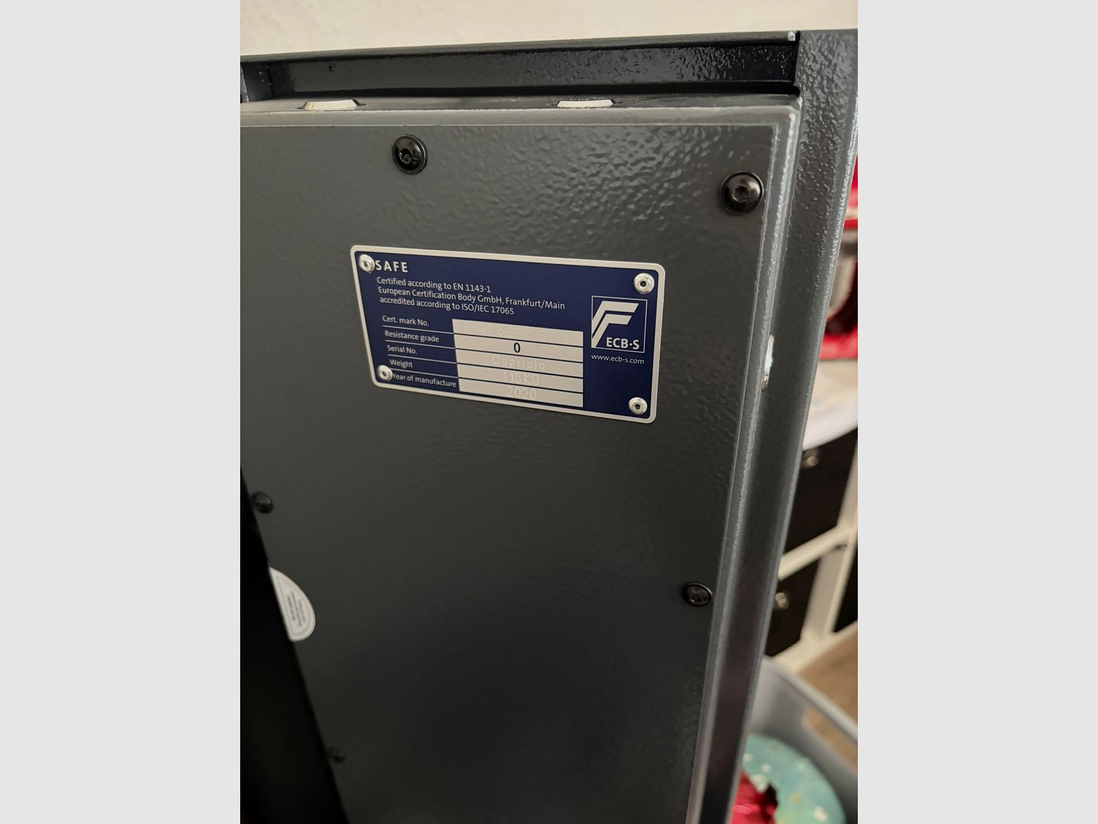 Waffenschrank Grad 0