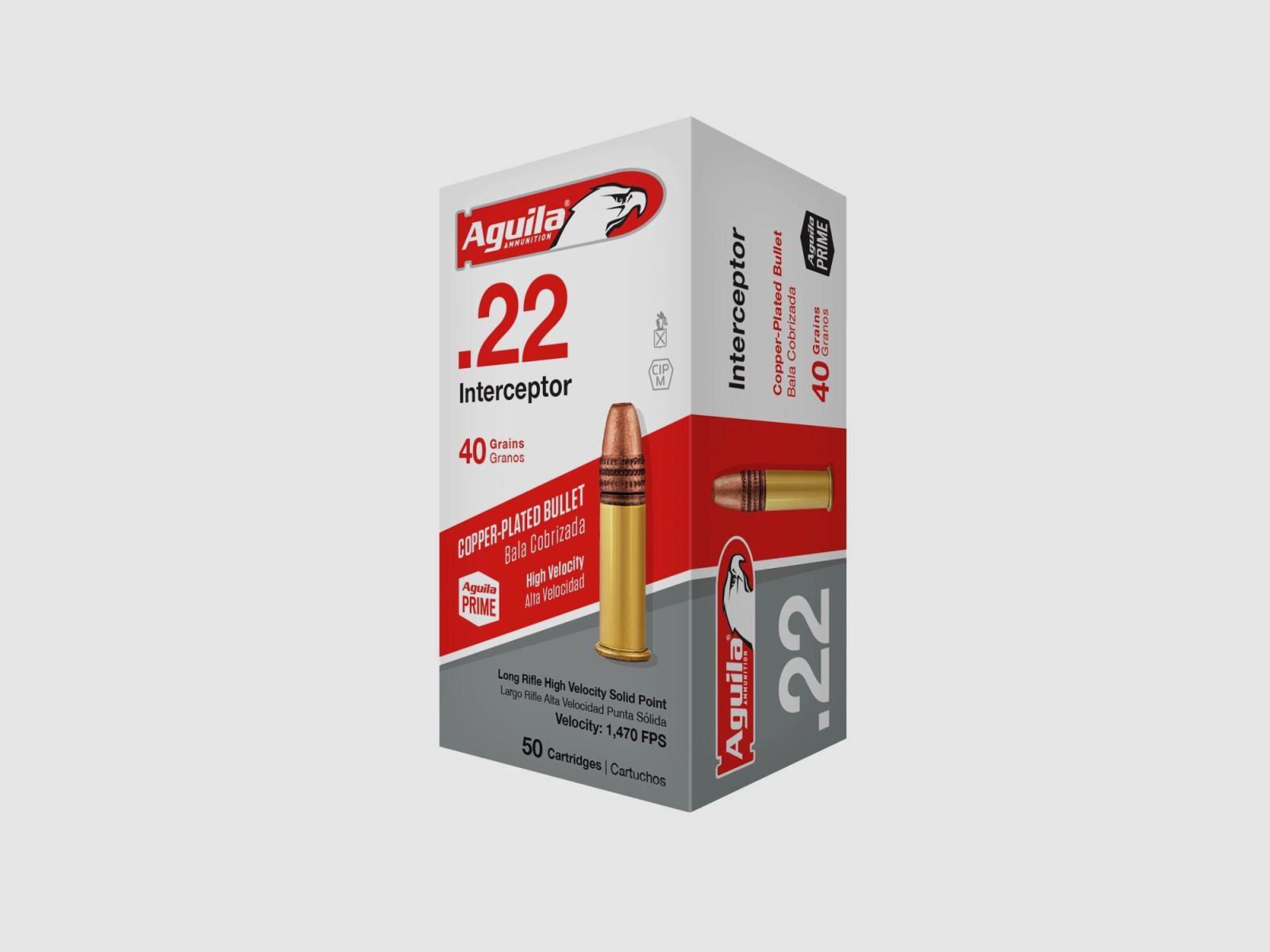 Aguila Interceptor .22 LR 40GR CPLRN 50 cartucce