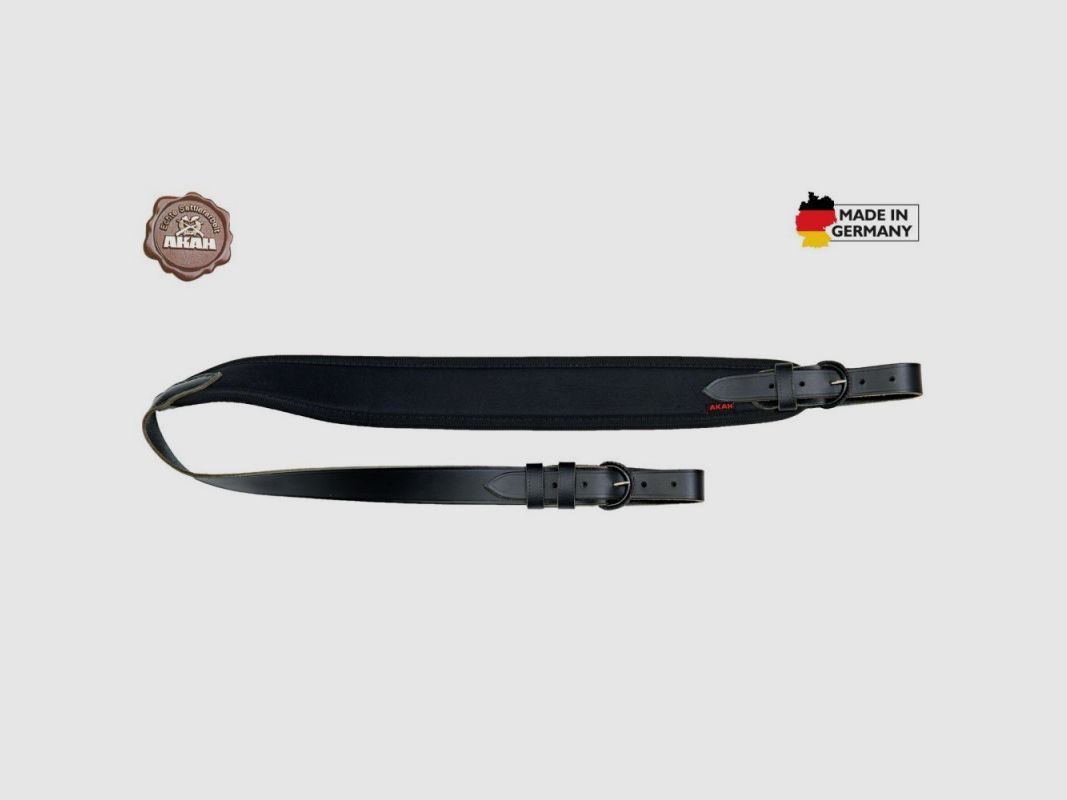 Cinghia per fucile AKAH in pelle bovina con neoprene