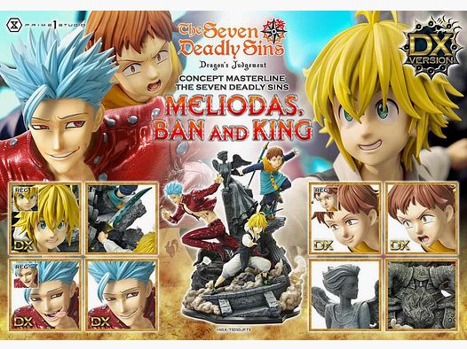 Seven Deadly Sins Concept Masterline Series Statue Meliodas, Ban and King Deluxe Version 55 cm | 43034