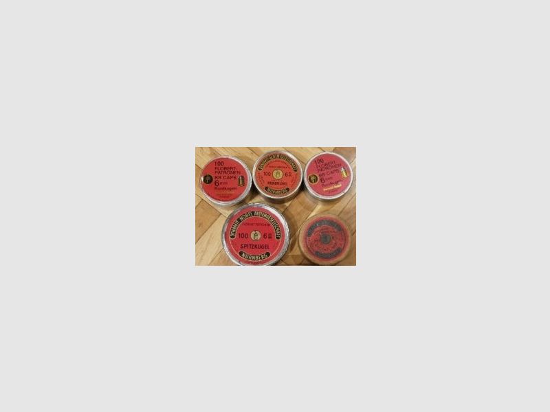 100 Flobert cartridges 6mm round ball .22 RWS Dynamit Nobel