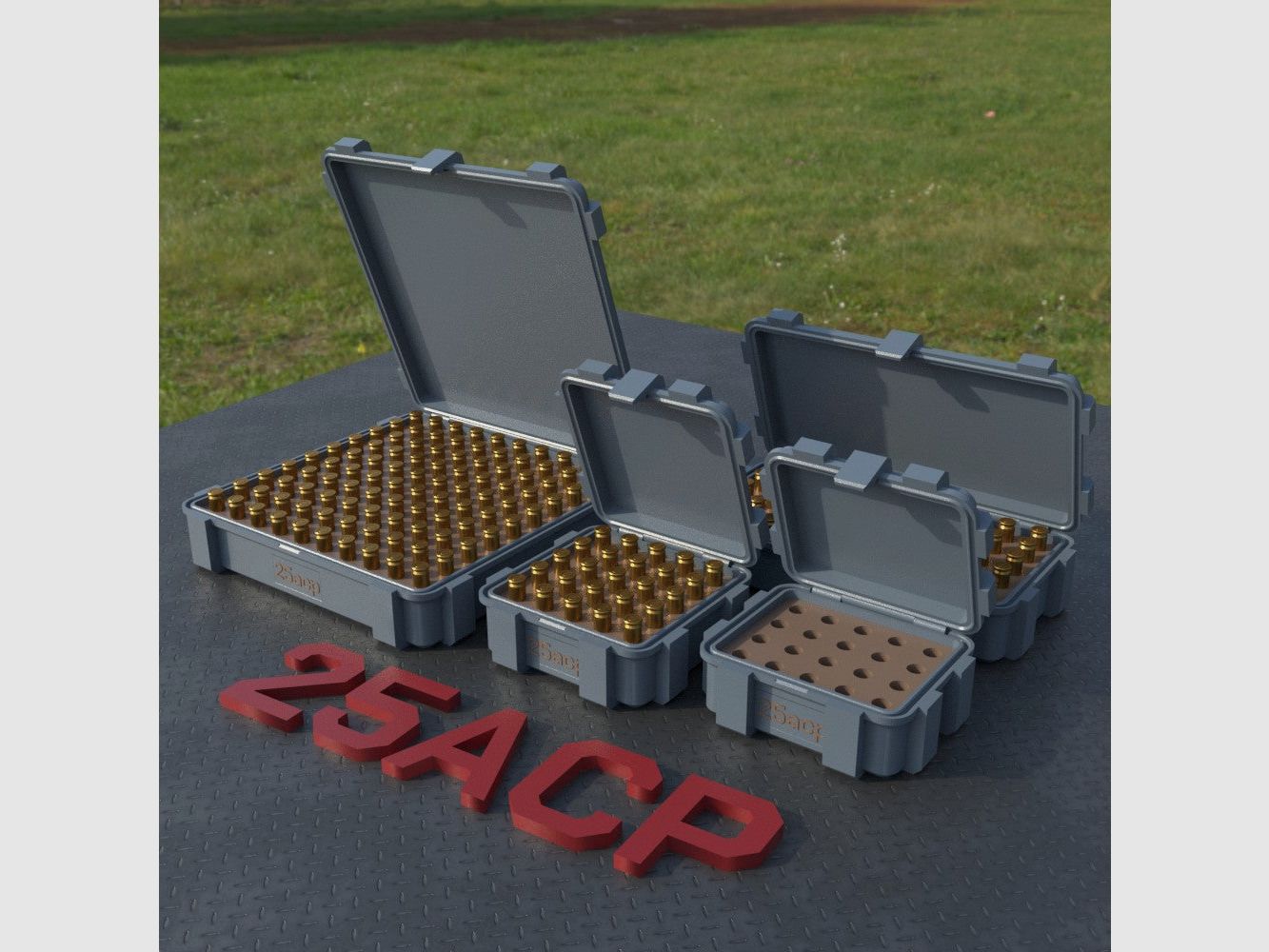 Filamelt Munitionsbox / Ammo Box .25 ACP – Patronenbox ‘Klappdeckel’ – 20 / 25 / 50 / 100 Runden