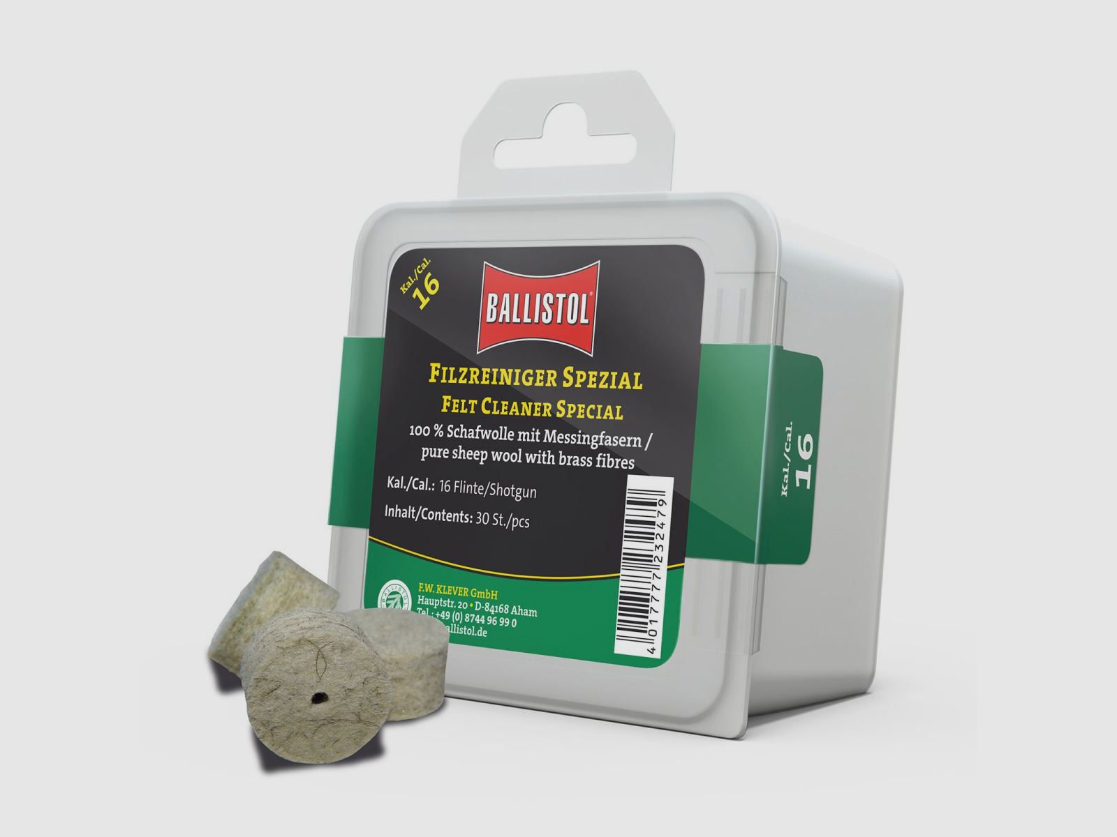 Ballistol viltreiniger speciaal / 30 stuks / kaliber .16