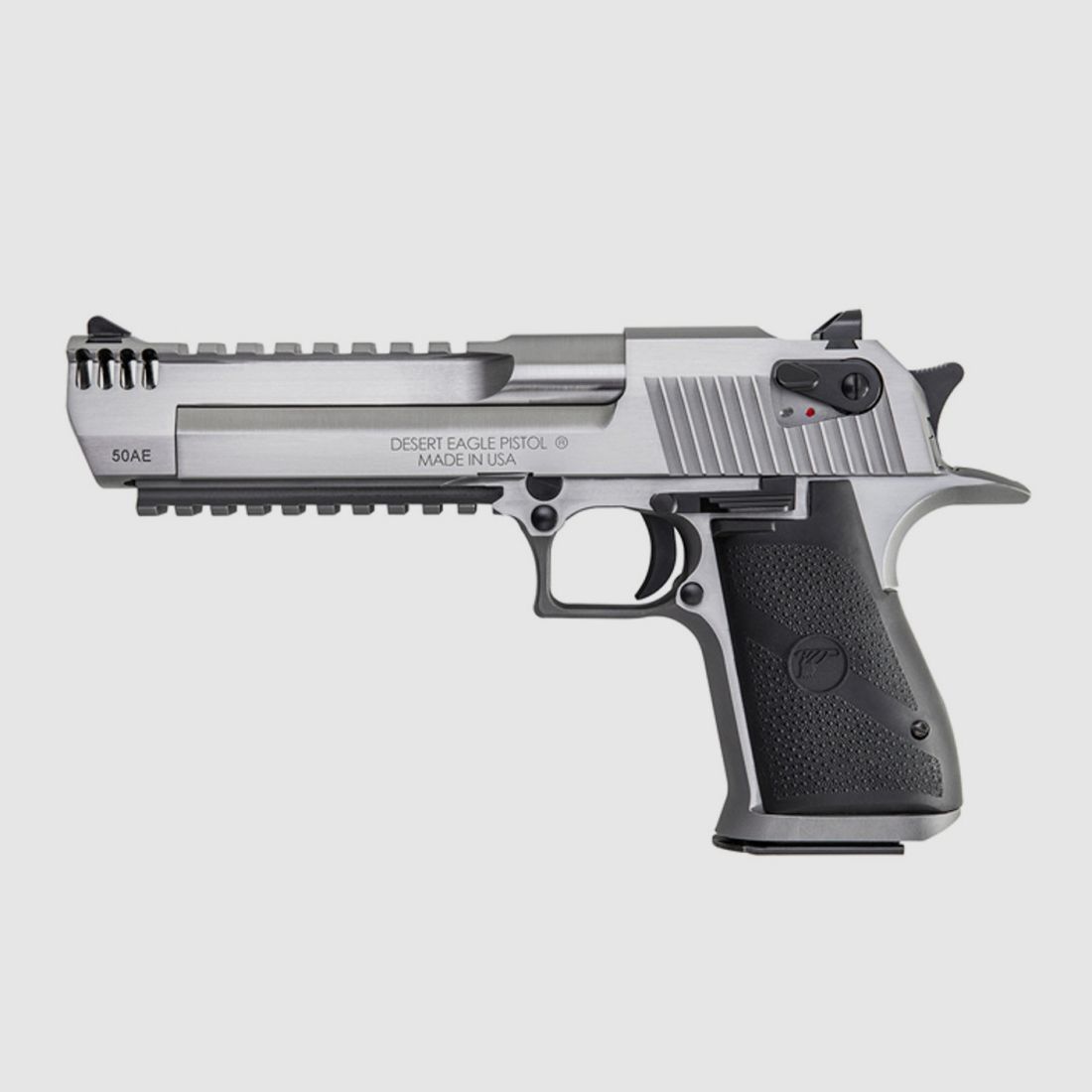 Pistola Magnum Research Desert Eagle XIX cal. .50AE, acciaio inossidabile, rail picatinny e freno di bocca