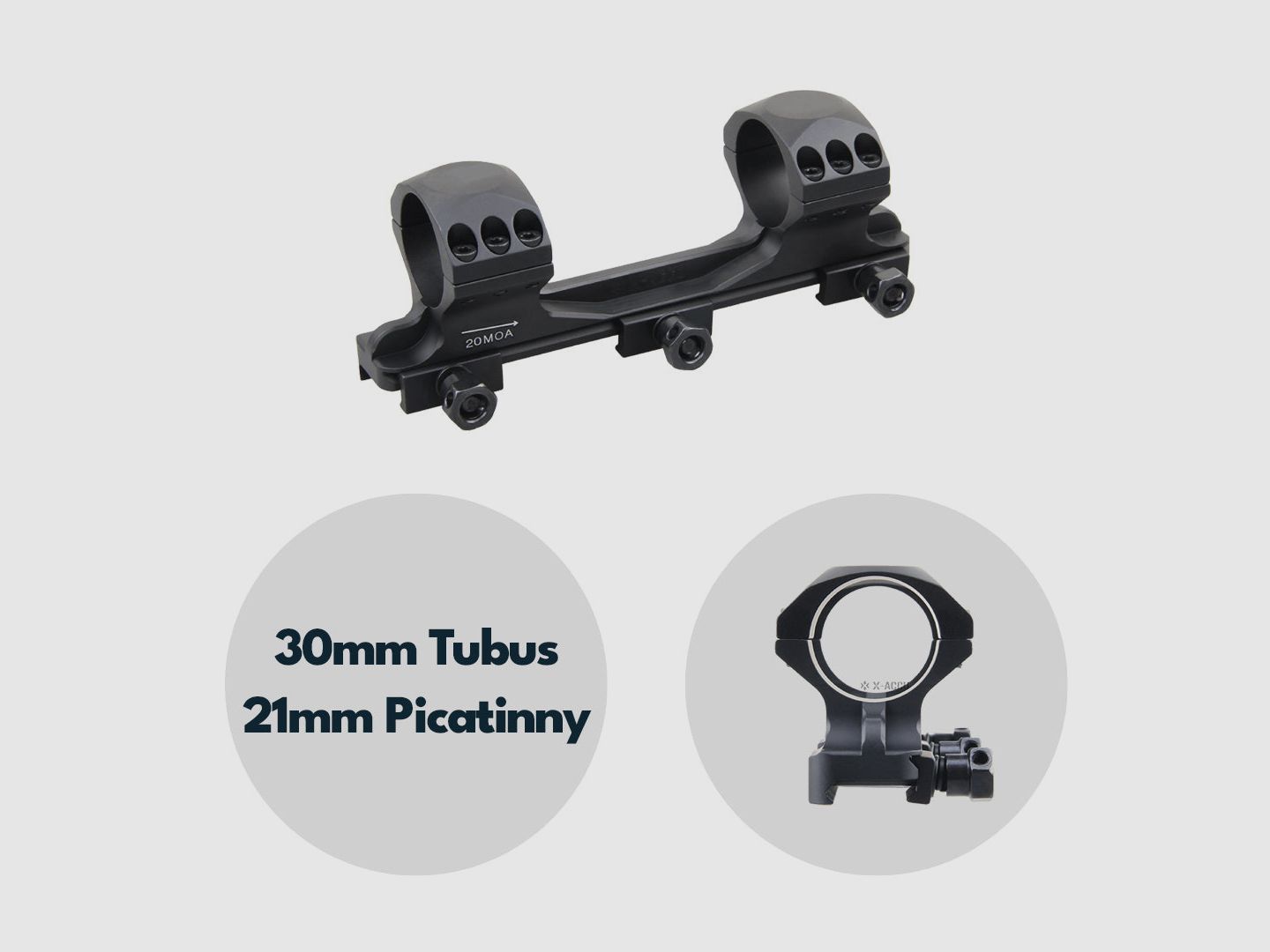 Vector Optics XASR-3012 X-Accu Blockmontage für 30mm Tubus, 21mm Picatinny, h= 35mm