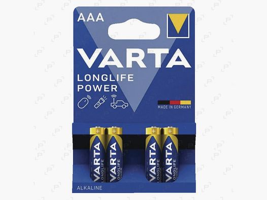Blister di 4 pile VARTA LONGLIFE POWER LR03 1,5V