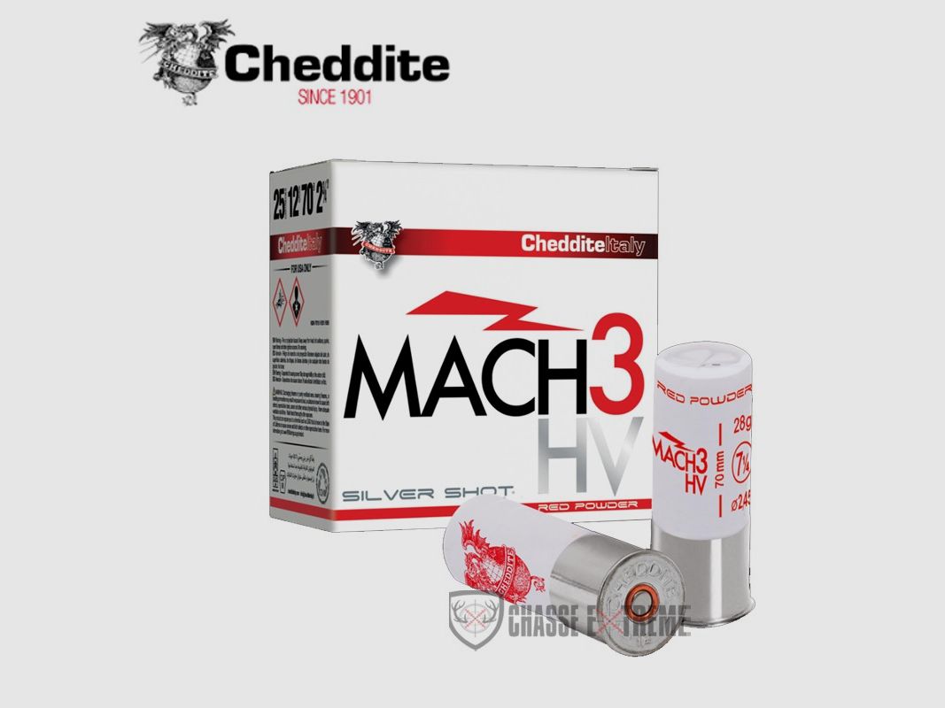 25 Patronen CHEDDITE T4 Mach3 HV FC 28Gr Kal. 12/70 Pb 8.5