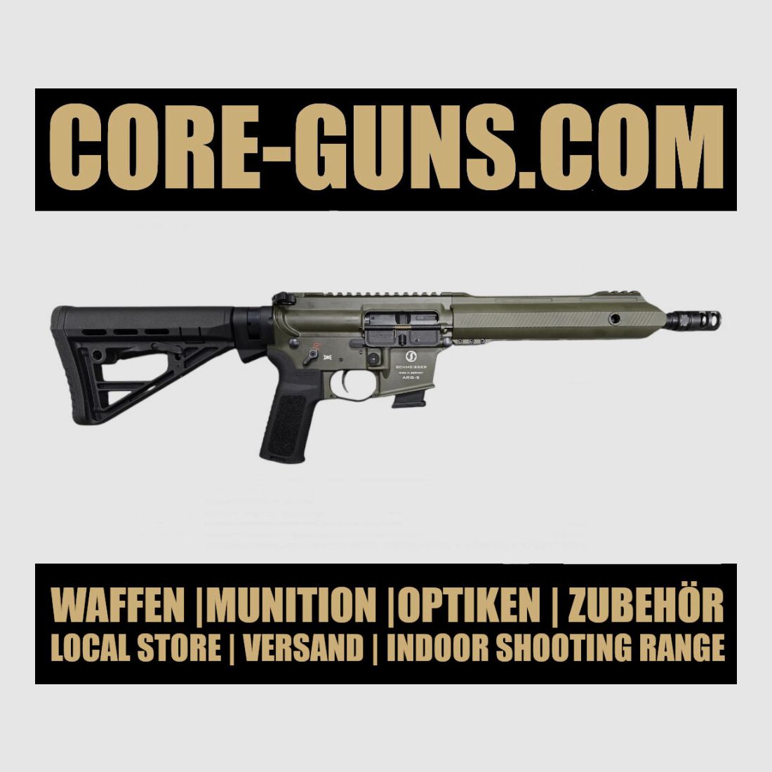 Schmeisser AR15-9 Sport S 10,5" OD GREEN Selbstladebüchse Kaliber 9mm Luger sofort verfügbar, Versand +20€