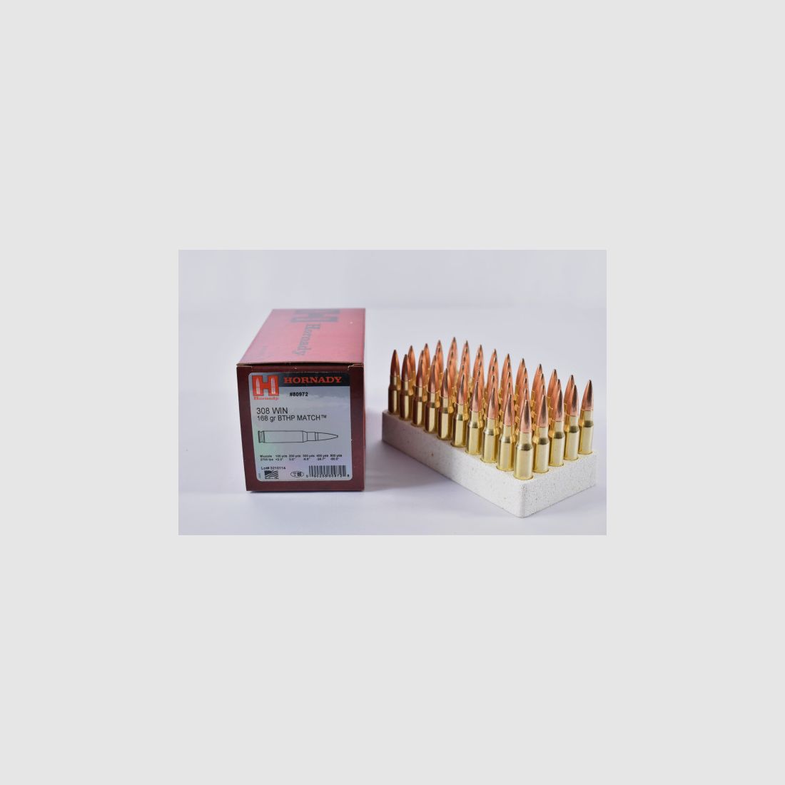 Hornady .308Win 168grs BTHP Match 50STK Munition bleihaltig