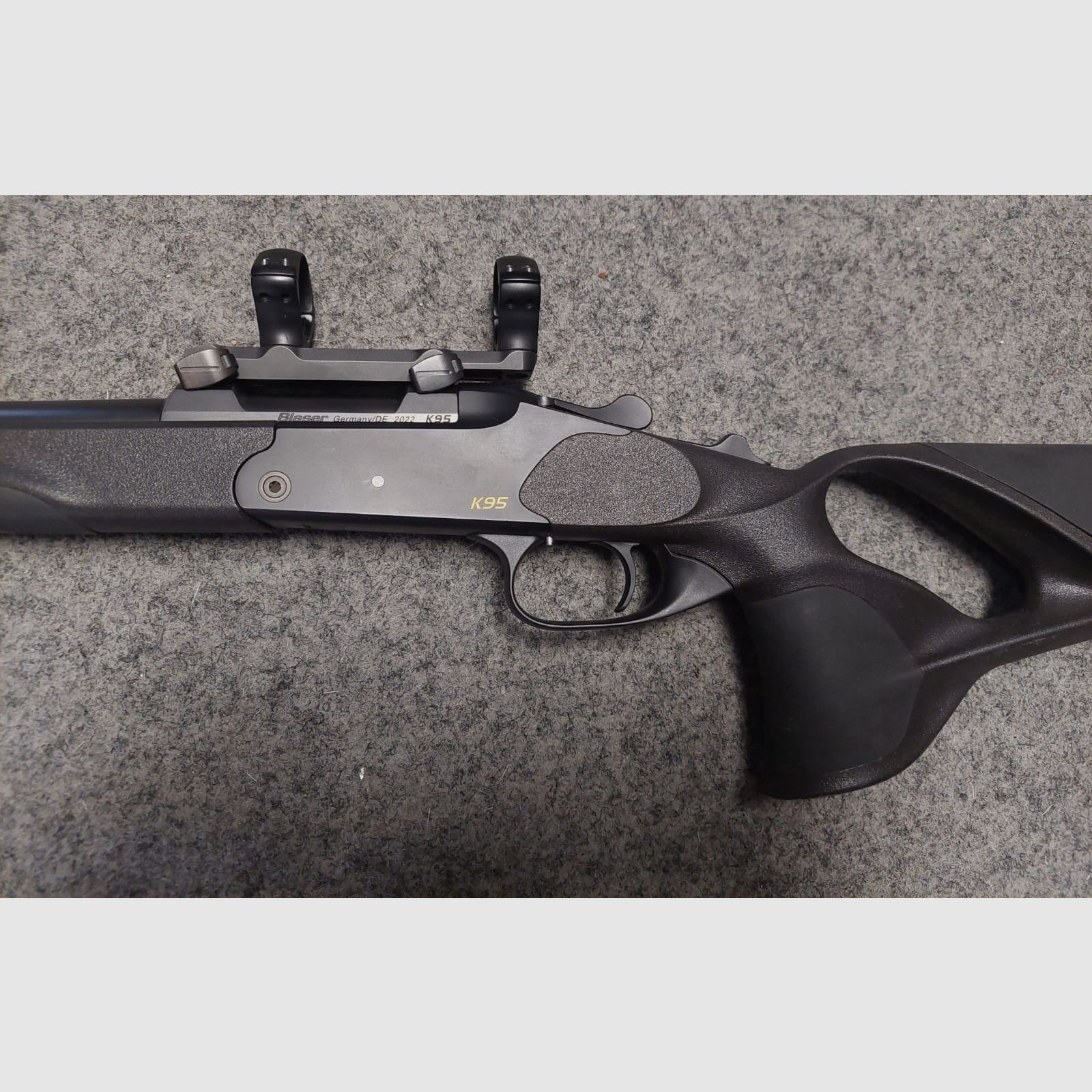 A 164 BREECH LOADING K95 ULTIMATE CAL 7 REM MAG WITH MUZZLE BRAKE AND ORIGINAL RING MOUNT, image 4 of 6
