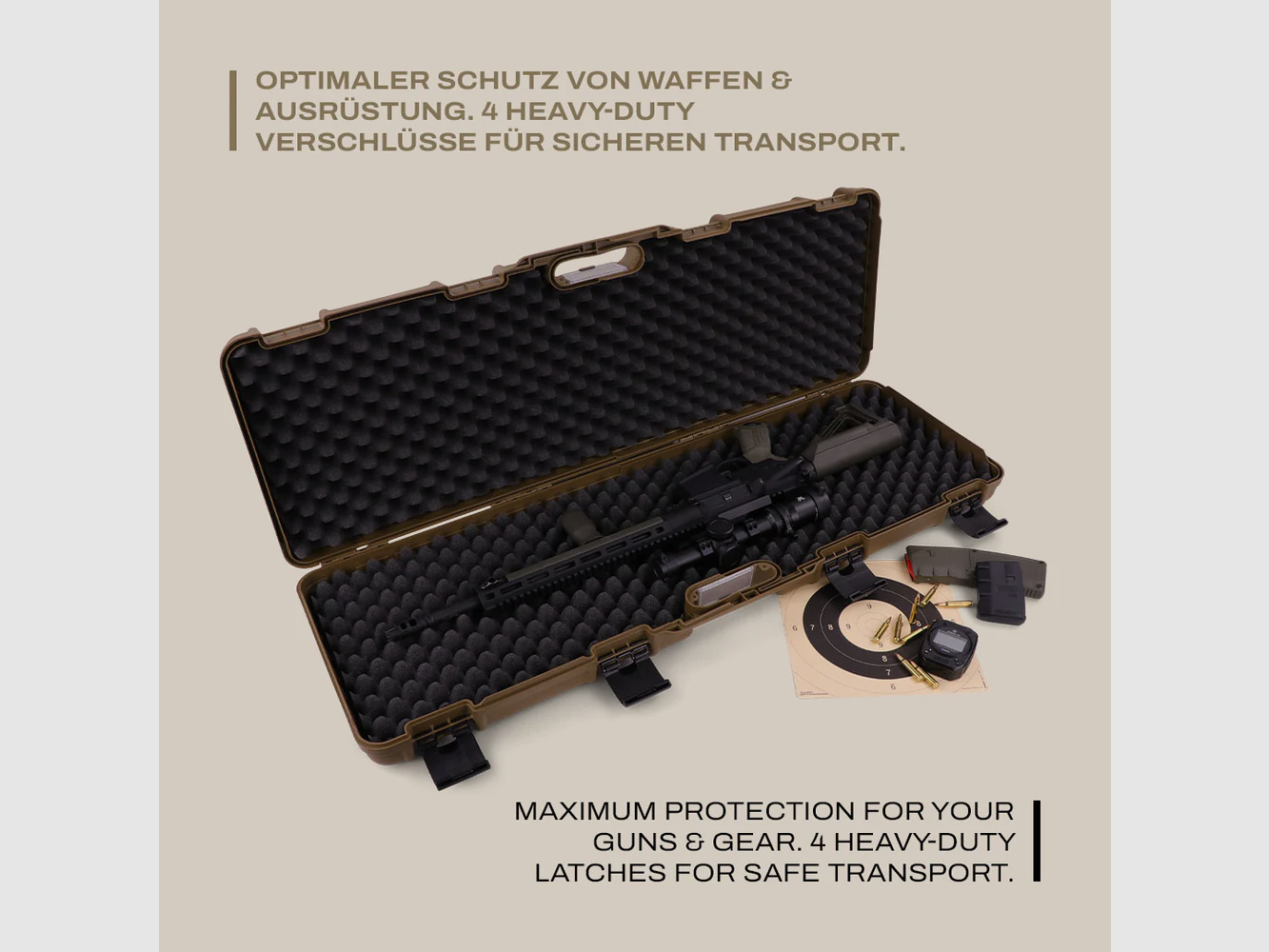 Funda para Rifle Winter W10 103 cm – estuche rígido robusto para armas largas