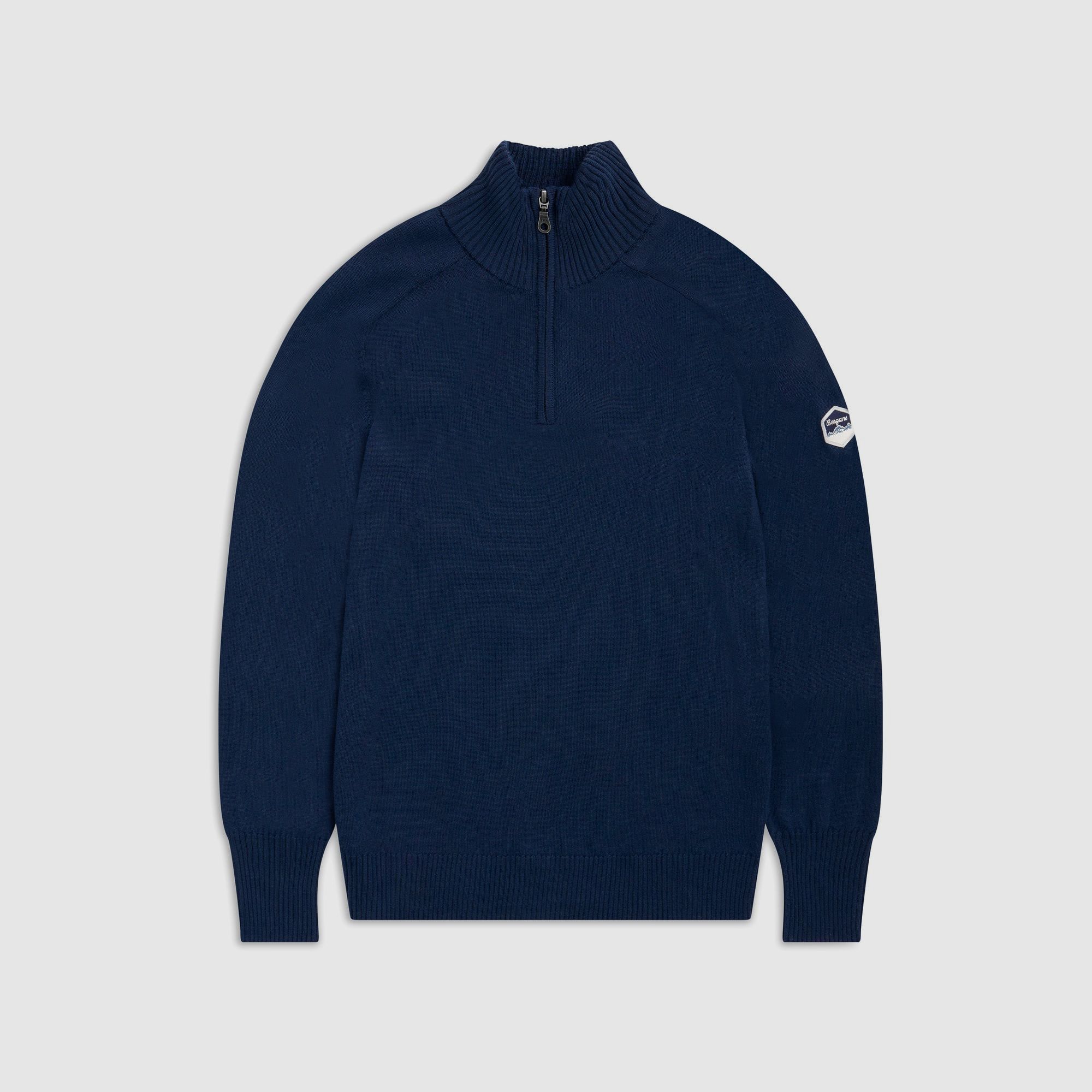 Bergans Minde Half-Zip Wollpullover Herren Navy Blue XL
