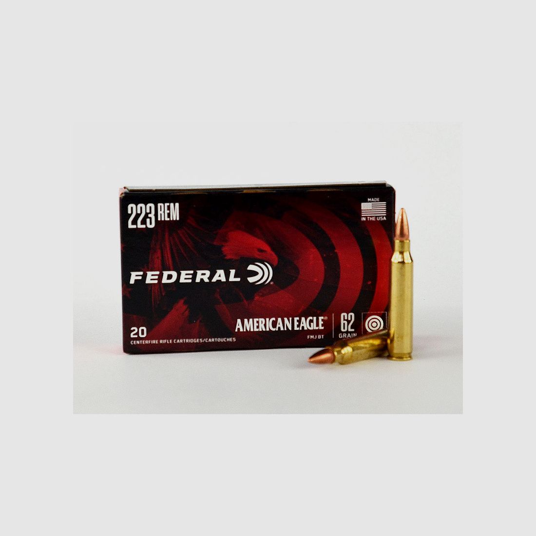 FEDERAL .223 Remington, American Eagle FMJ 62 grs 1 Packung (20 Schuss á 0,895 €*)