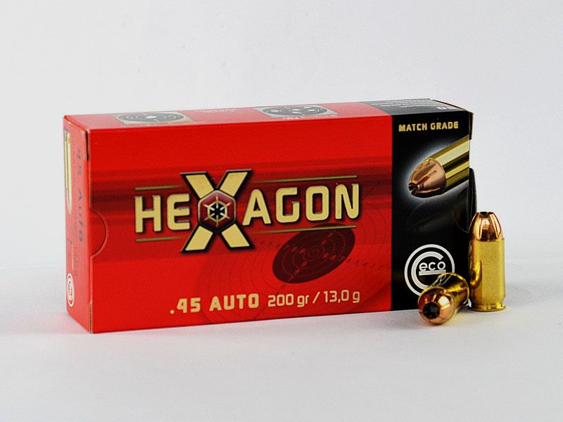 GECO .45 Auto (.45 ACP) Hexagon, 200 grs 1 opakowanie (50 strzałów po 0,678 €*)