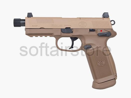 FN Herstal FNX-45 Tactical GBB Airsoft in desert -F-