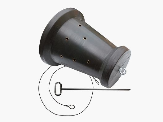 Futtertrommel in Kegelform mit Bodenanker