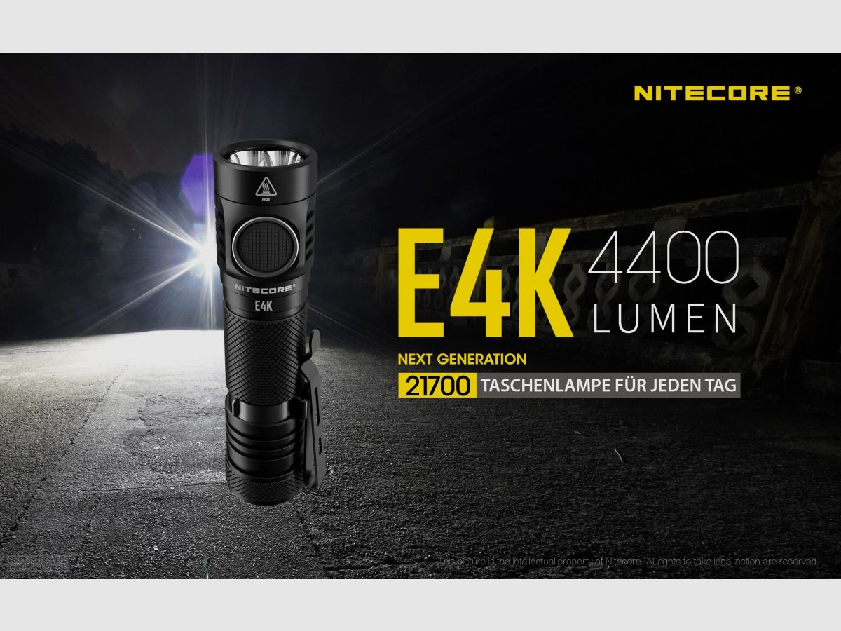 Nitecore E4K flashlight E4K 4400 lumens