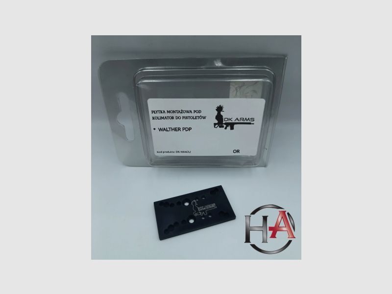 Aluminum mounting plate for red dot sights for Walther PDP pistols, DK ARMS