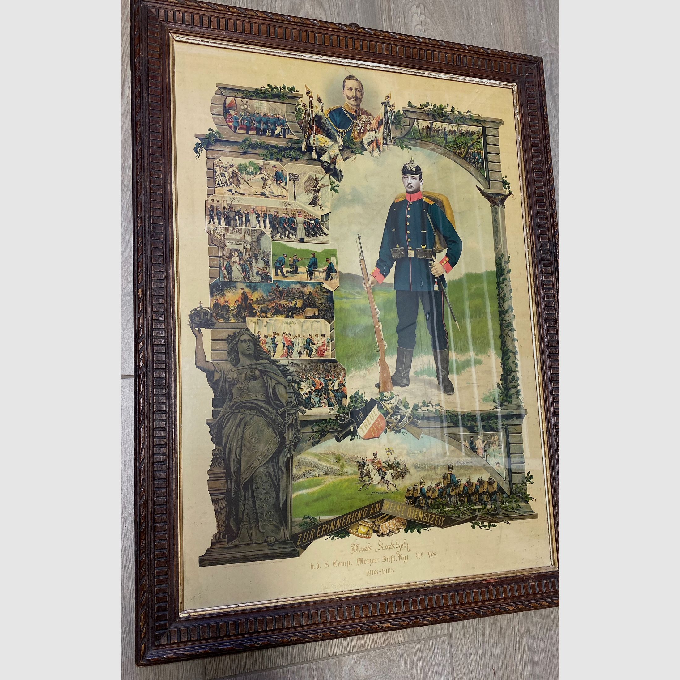 Testa di pipa e immagine di riservista, pipa da riservista, porcellana, riservisti, legno di roccia 1905