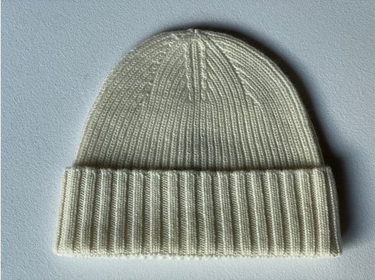 ROSI COLLECTION Cashmere Mütze im Rippstrick Wollweiss