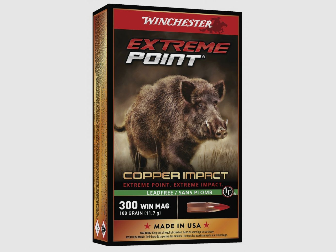 Doos van 20 Winchester Extreme Point loodvrije patronen kal. 300 Win Mag 180gr 11,66gr