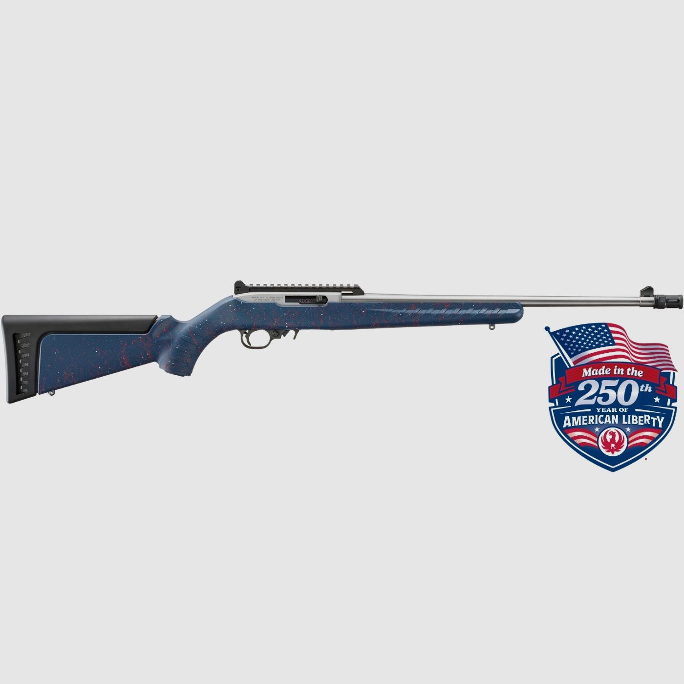 Ruger 10/22 Edelstahl – Liberty Blue Synthetikschaft – Limitierte Auflage zum 250. Jahrestag der USA – 32039, Bild 1 von 4