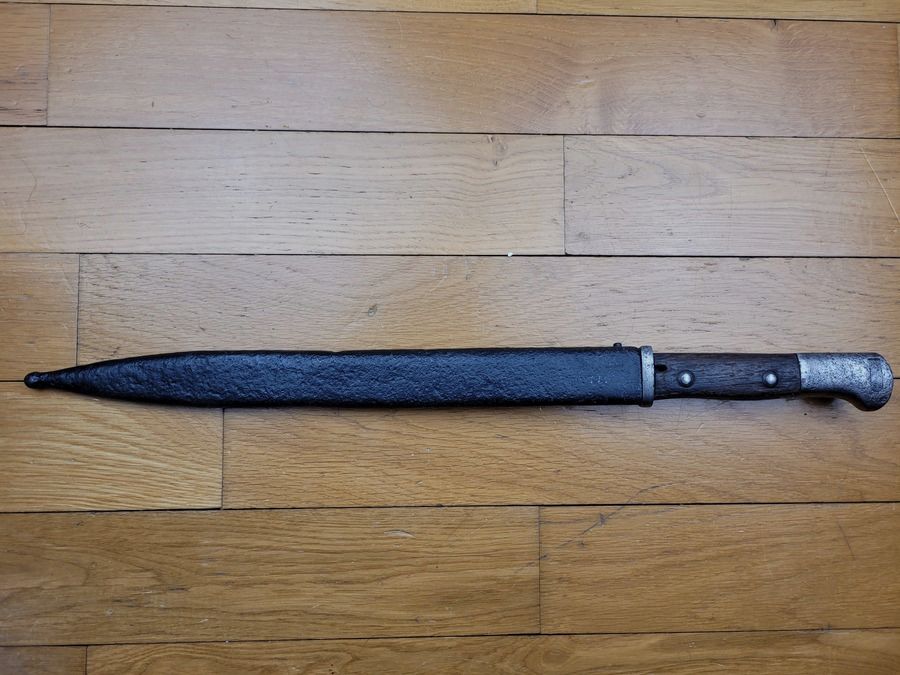 Baionetta tedesca di ricambio S14 – Fabbricazione molto rara "SD" – circa 1915 – fodero di ricambio del modello. Stato medio, immagine 11 di 11