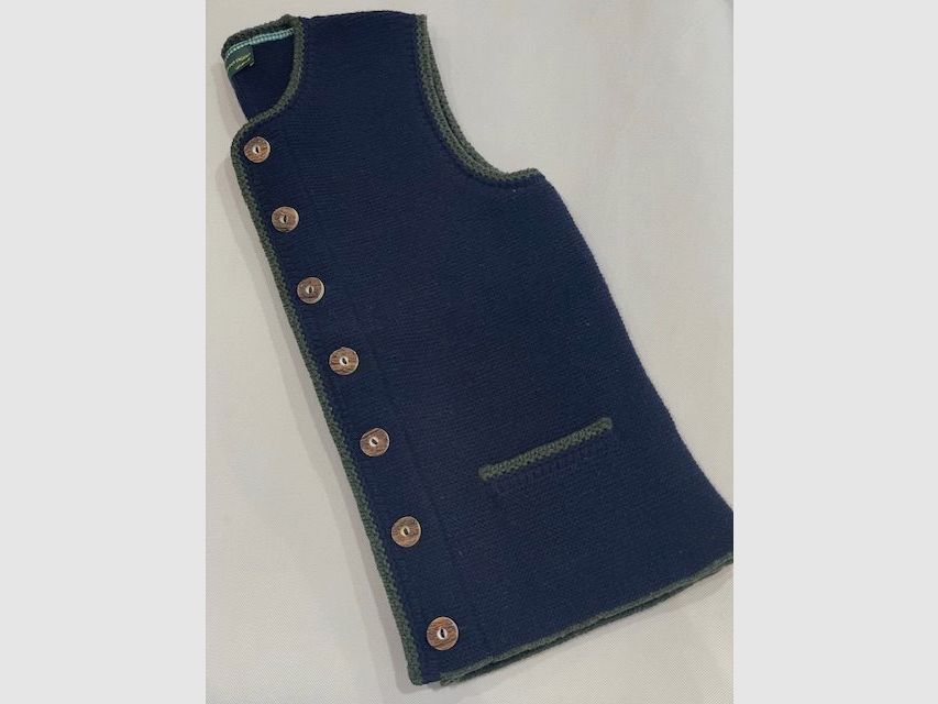 Gilet da Uomo Classico in Maglia di Lana Merino Blu/Verde